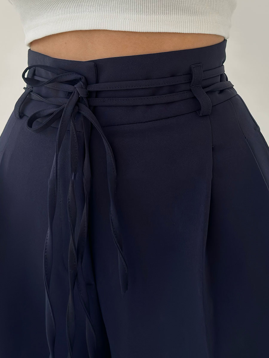 Pantalones Casuales con Cierre de Cordones
