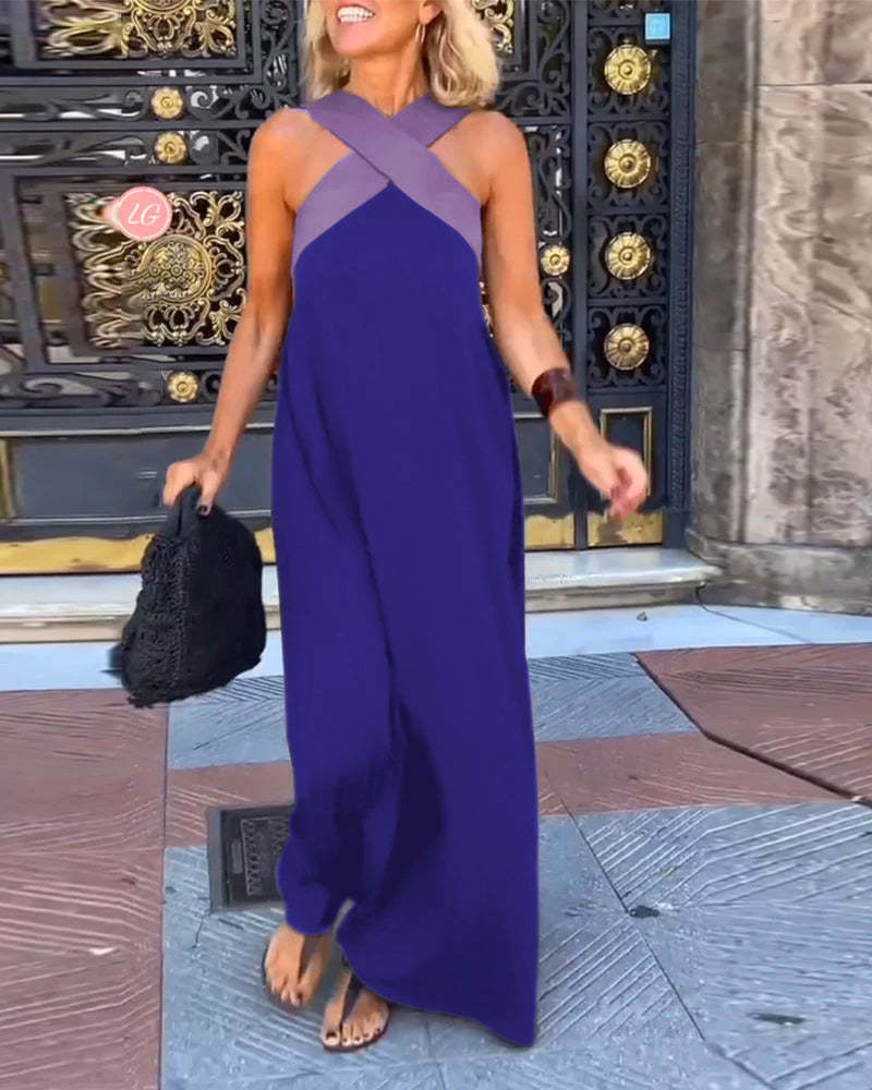 Vestido Halter sin Mangas Chic