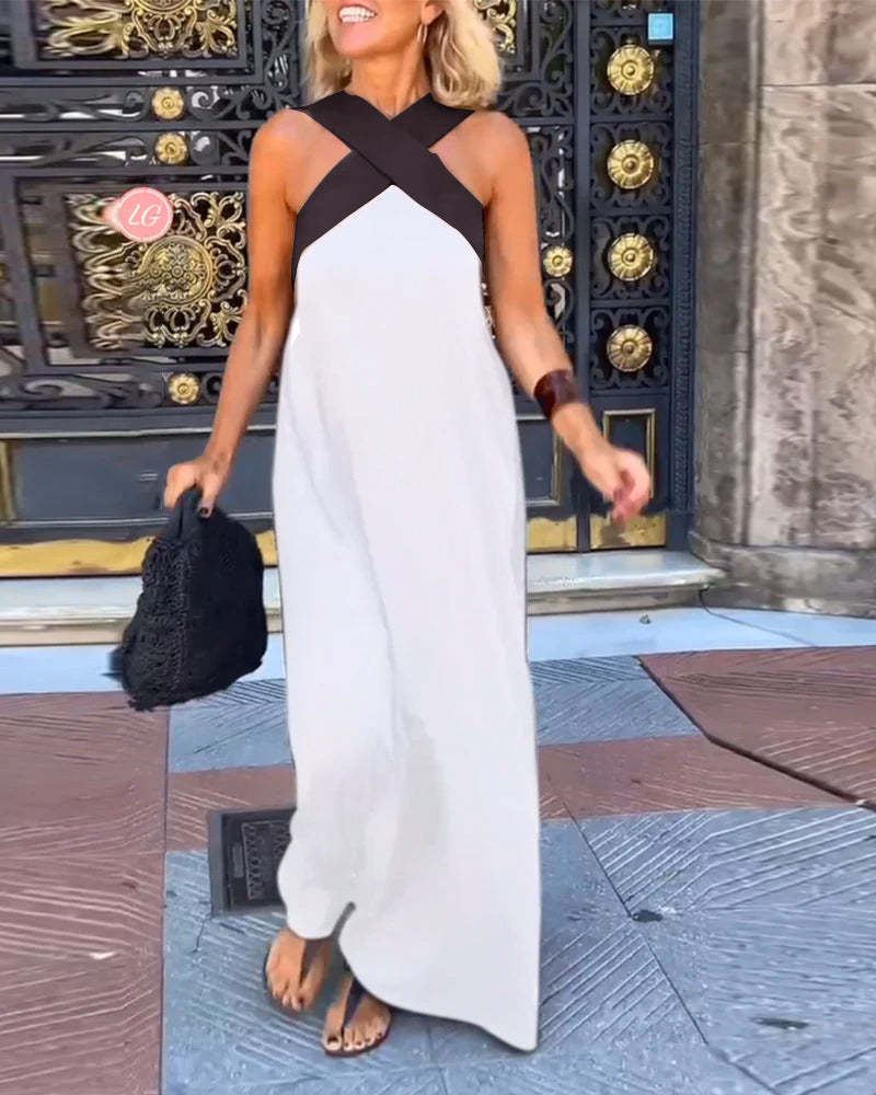 Vestido Halter sin Mangas Chic
