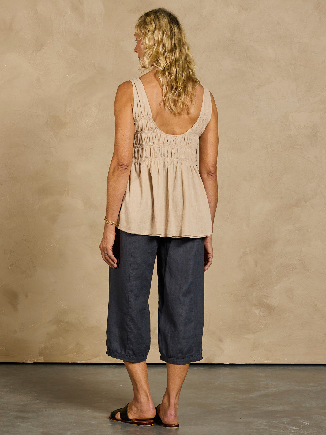Blusa Algodón con Arruchado Bohemio