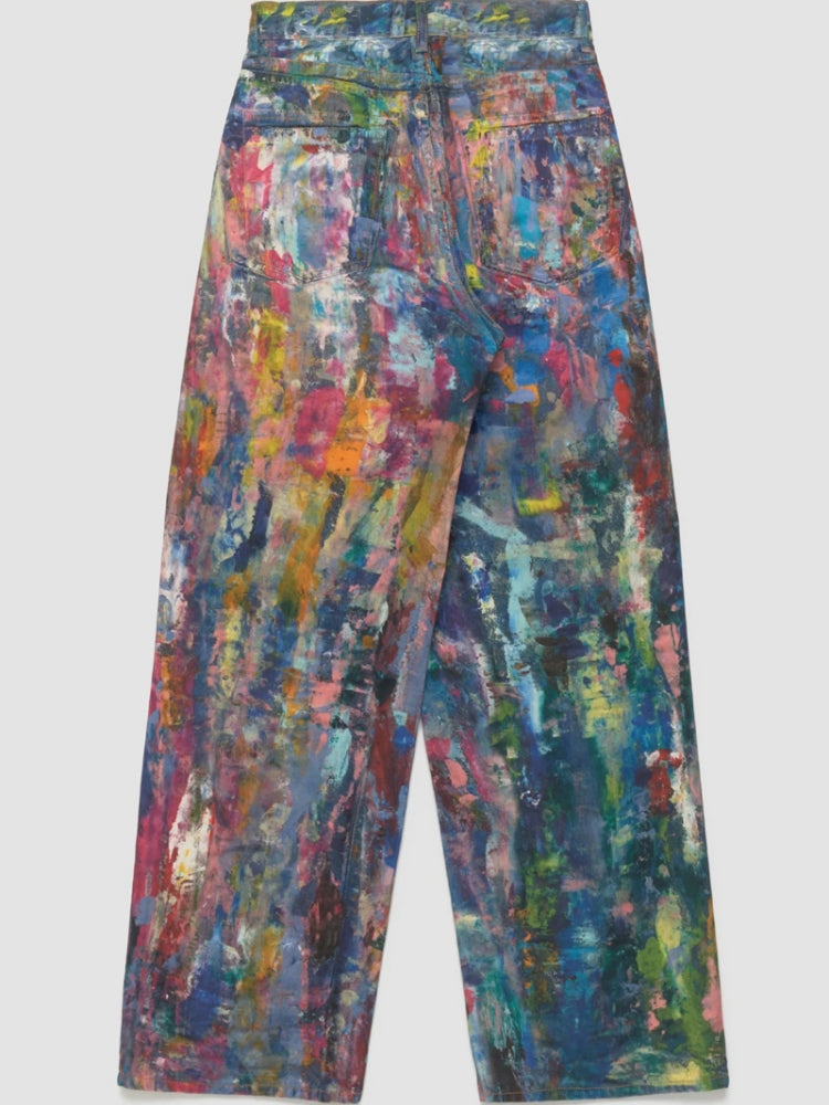Jeans Multicolor con Estampa de Pintor