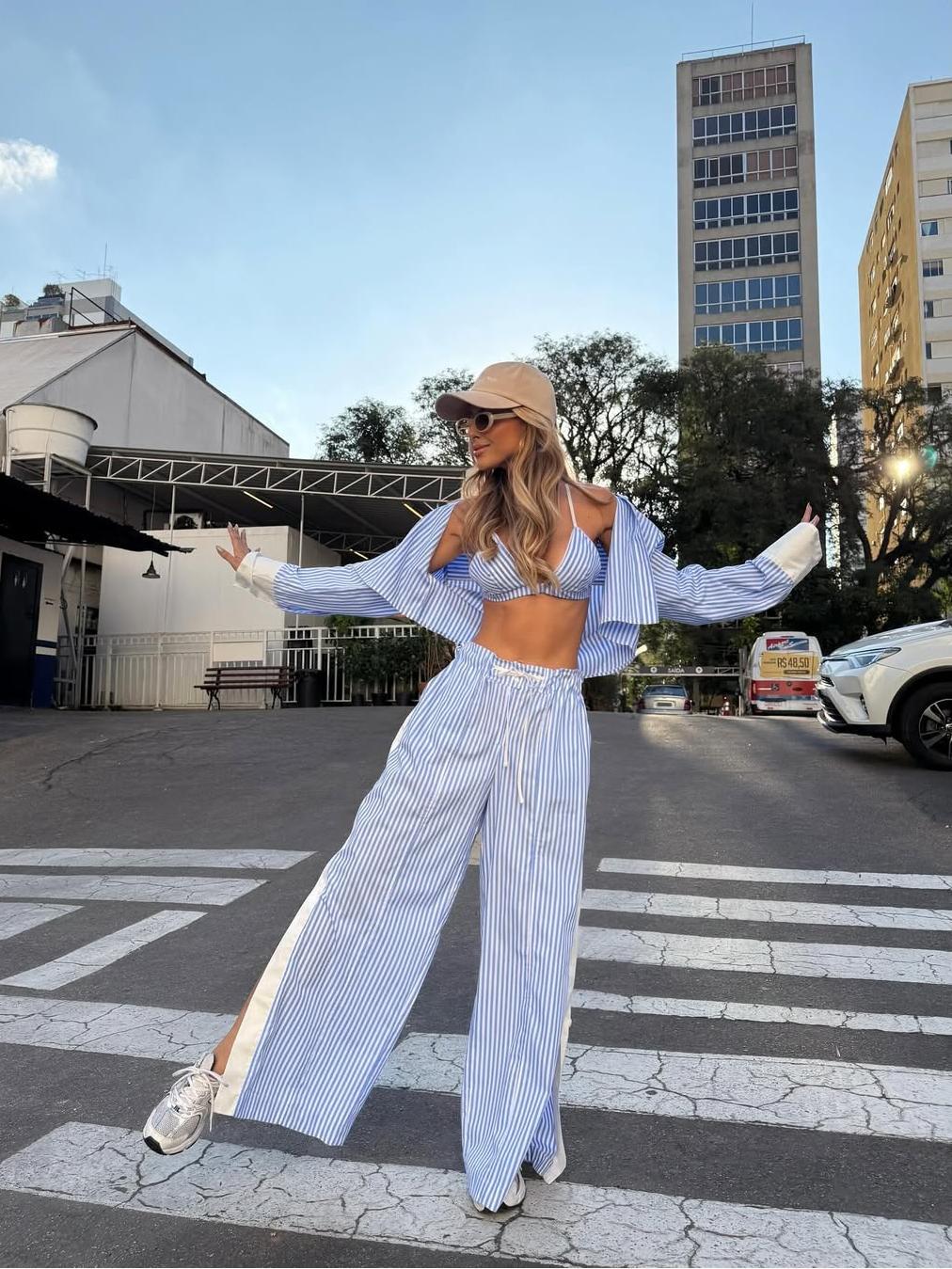 Conjunto Cómodo a Rayas