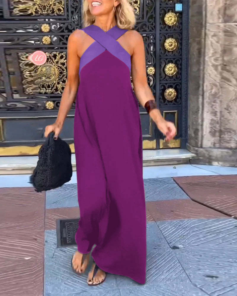 Vestido Halter sin Mangas Chic