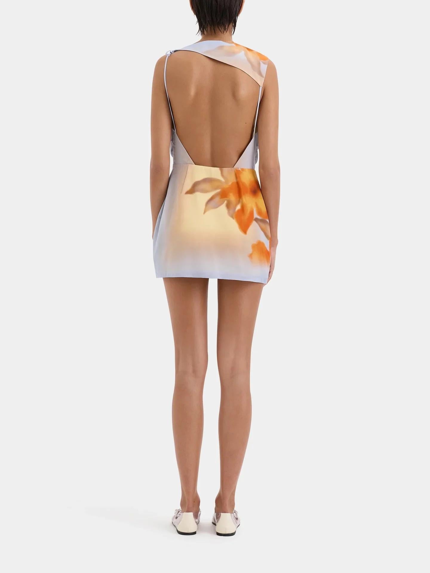 Vestido mini en crepe con print Sequoia Floral