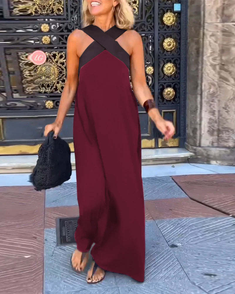 Vestido Halter sin Mangas Chic
