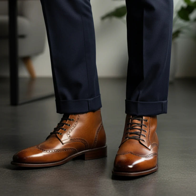Botas de cuero clásicas y elegantes para hombre