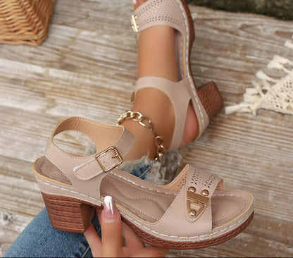 Brisa – Sandalias de Tacón Cuadrado para Mujer