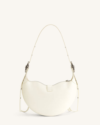 Bolso Valentina  Cuero Vegano con Detalles Plateados y Correa Ajustable