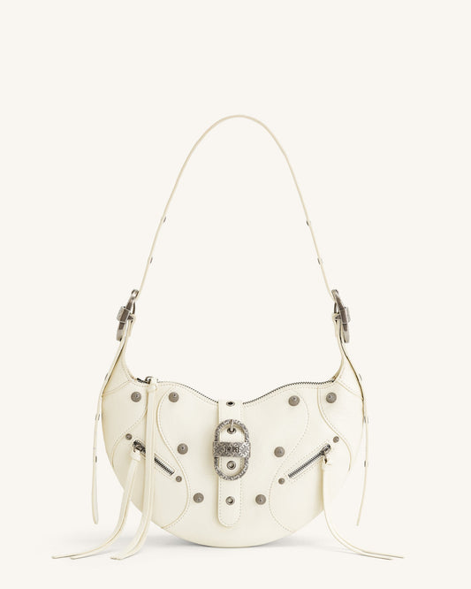 Bolso Valentina  Cuero Vegano con Detalles Plateados y Correa Ajustable