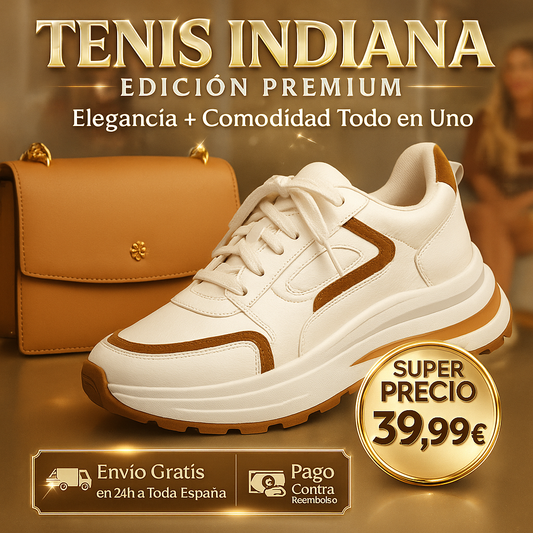 TENIS PARA DAMA INDIANA + BOLSO DE CUERO GRATIS