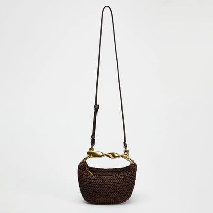 Mini Bolso Trenzado con Asa Metálica – Sofisticación compacta para cada ocasión