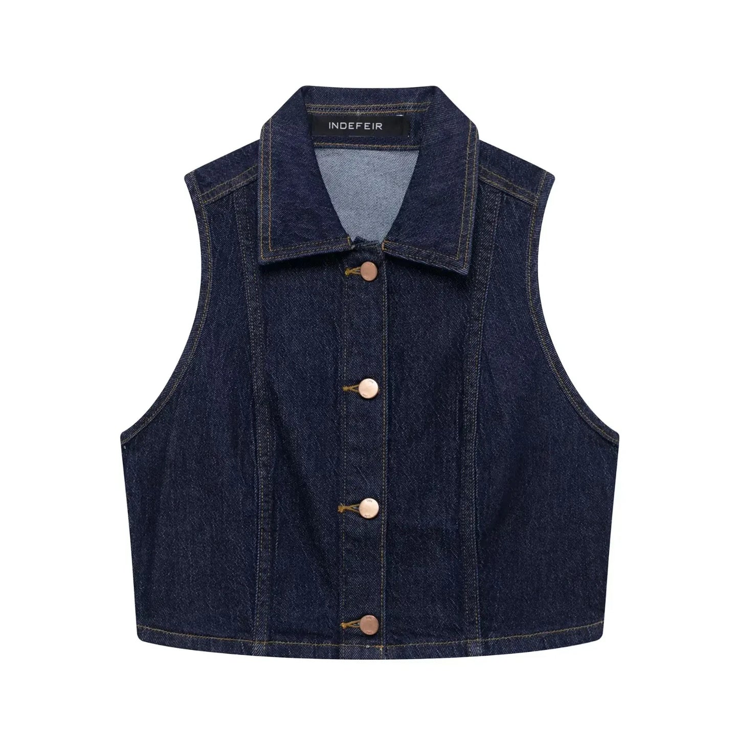 Conjunto Conny – Chaleco sin Mangas + Vaquero de Tiro Alto