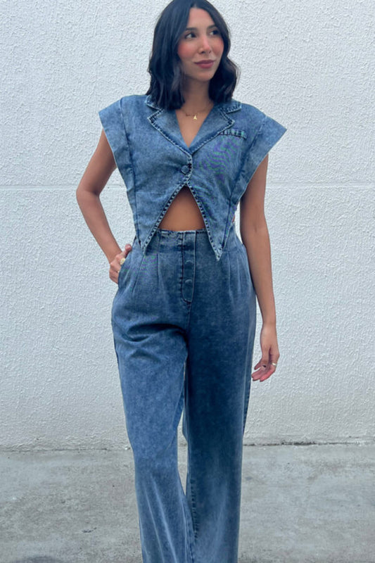 Set Lucca Denim: top y pantalón jean
