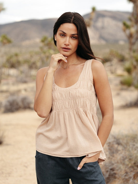 Blusa Algodón con Arruchado Bohemio