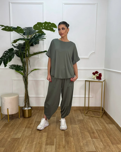 Conjunto de Camisa y Pantalón holgado para mujer