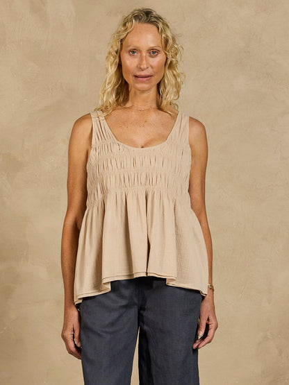 Blusa Algodón con Arruchado Bohemio
