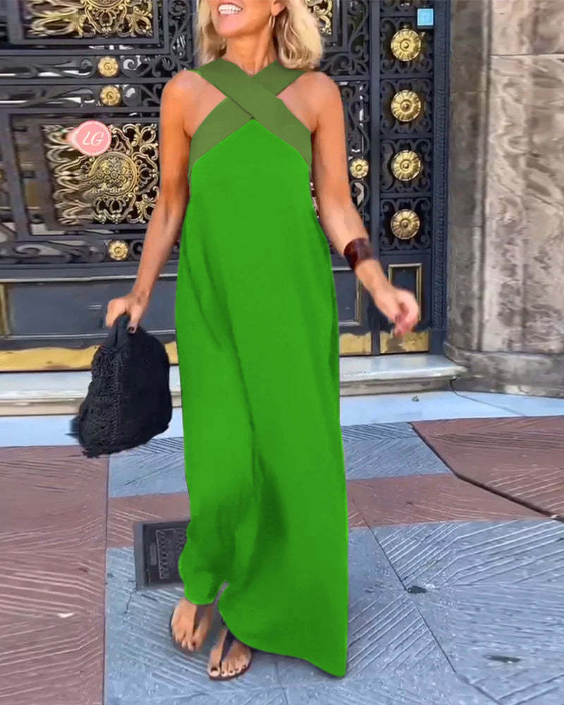 Vestido Halter sin Mangas Chic