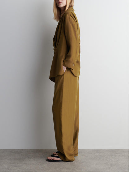 Conjunto de blazer tipo smoking + pantalón recto