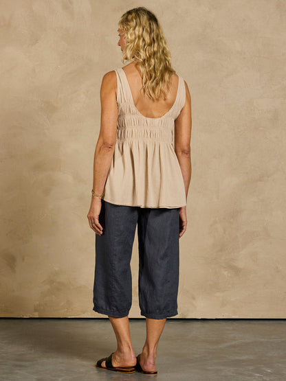Blusa Algodón con Arruchado Bohemio