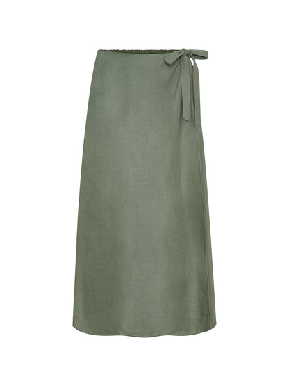 Falda Camila de Lino Verde