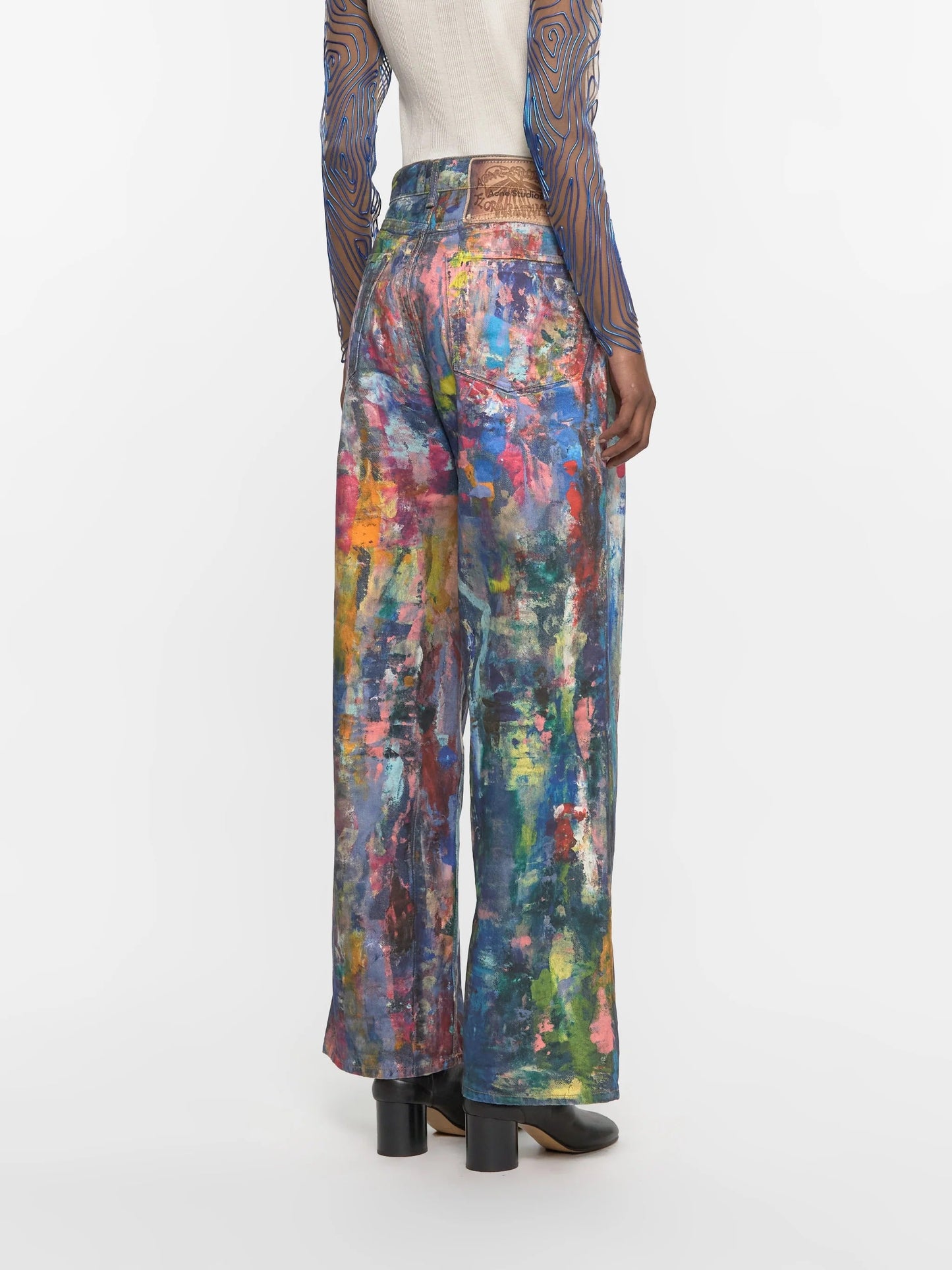 Jeans Multicolor con Estampa de Pintor