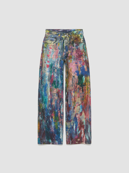 Jeans Multicolor con Estampa de Pintor