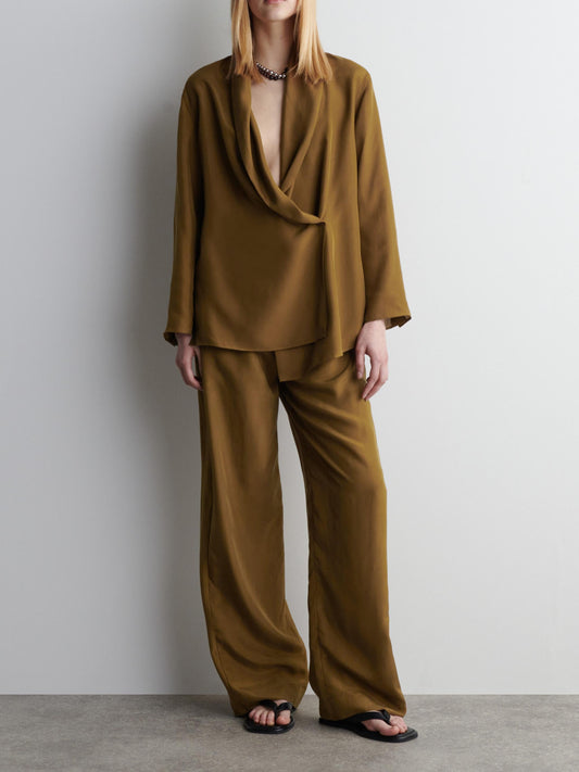 Conjunto de blazer tipo smoking + pantalón recto