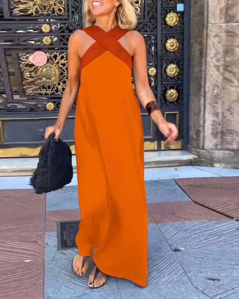Vestido Halter sin Mangas Chic