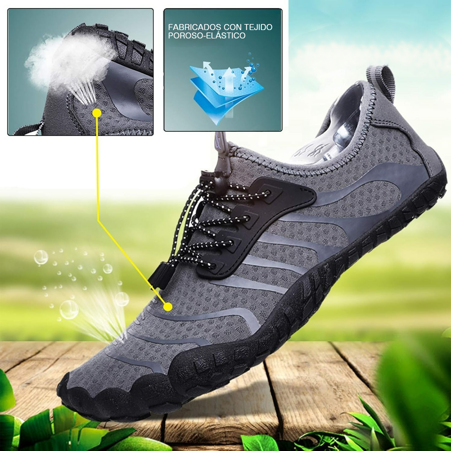 Zapatos de agua unisex con secado rápido y suela antideslizante