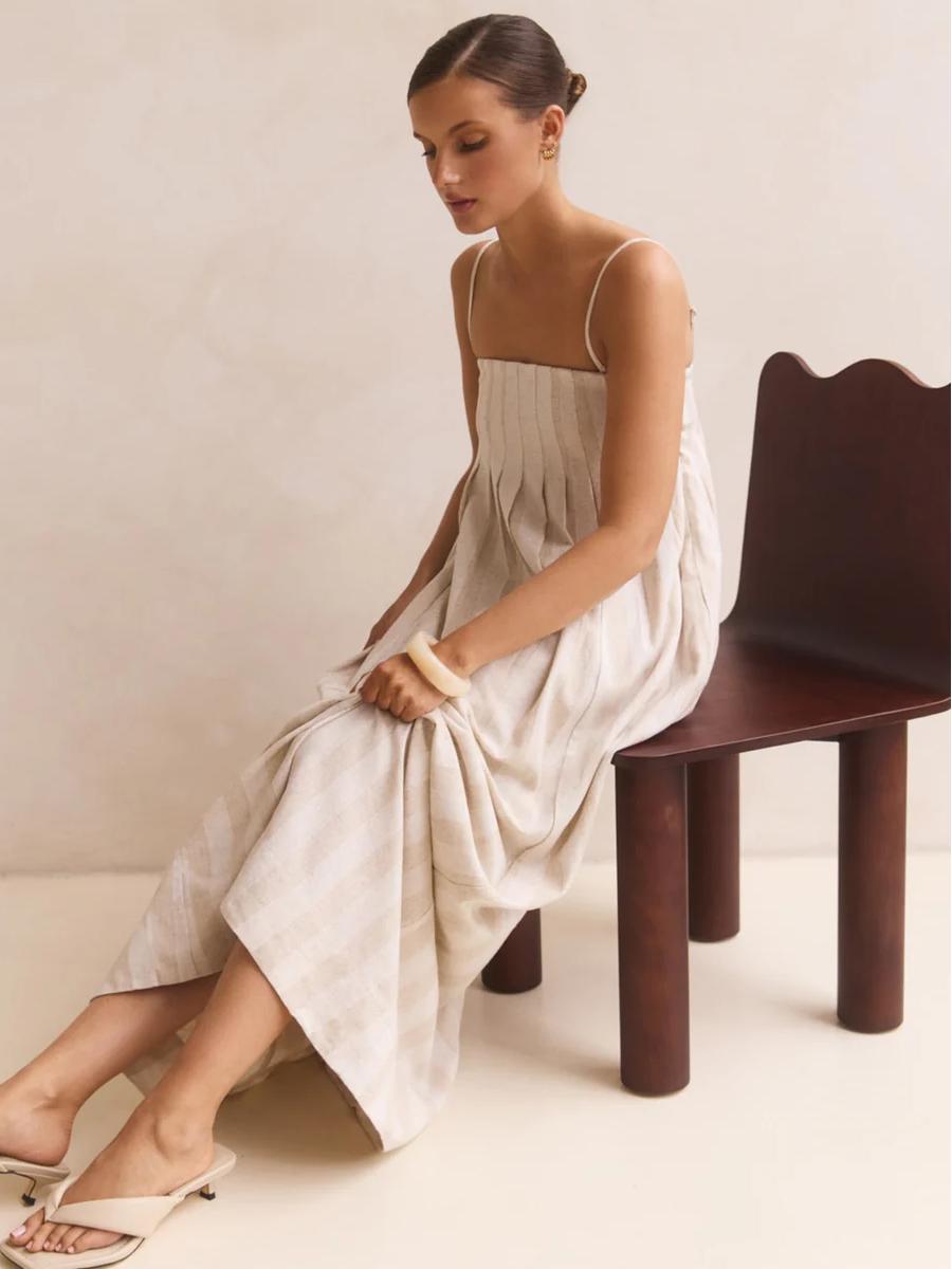 Vestido Maxi Pleated Slip
