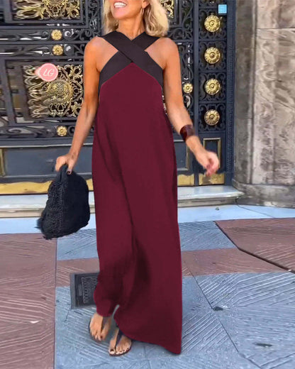 Vestido Halter sin Mangas Chic
